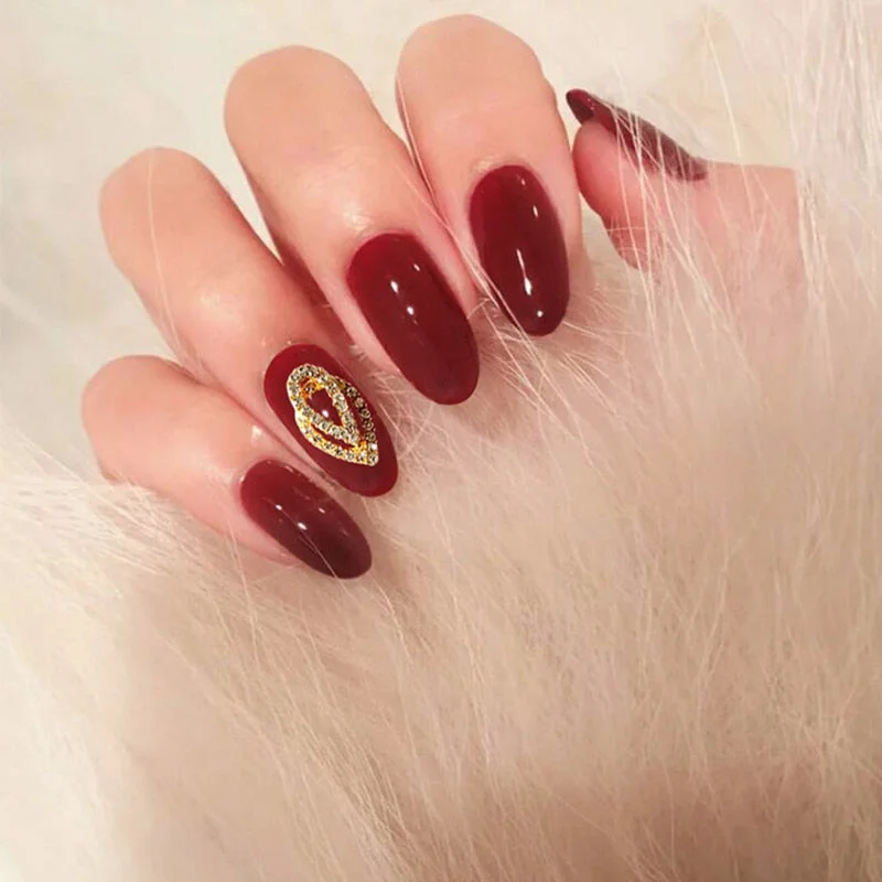 24pcs/set Acrylic Fake Nails Full Cover False Nail Art Tips 10 Sizes Fashion Designs With Nail Adhesive Sticker Coffin Nails-Nail Inspo