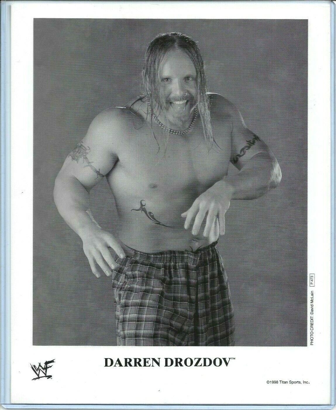 WWE DROZ P-473 OFFICIAL LICENSED AUTHENTIC ORIGINAL 8X10 PROMO Photo Poster painting VERY RARE