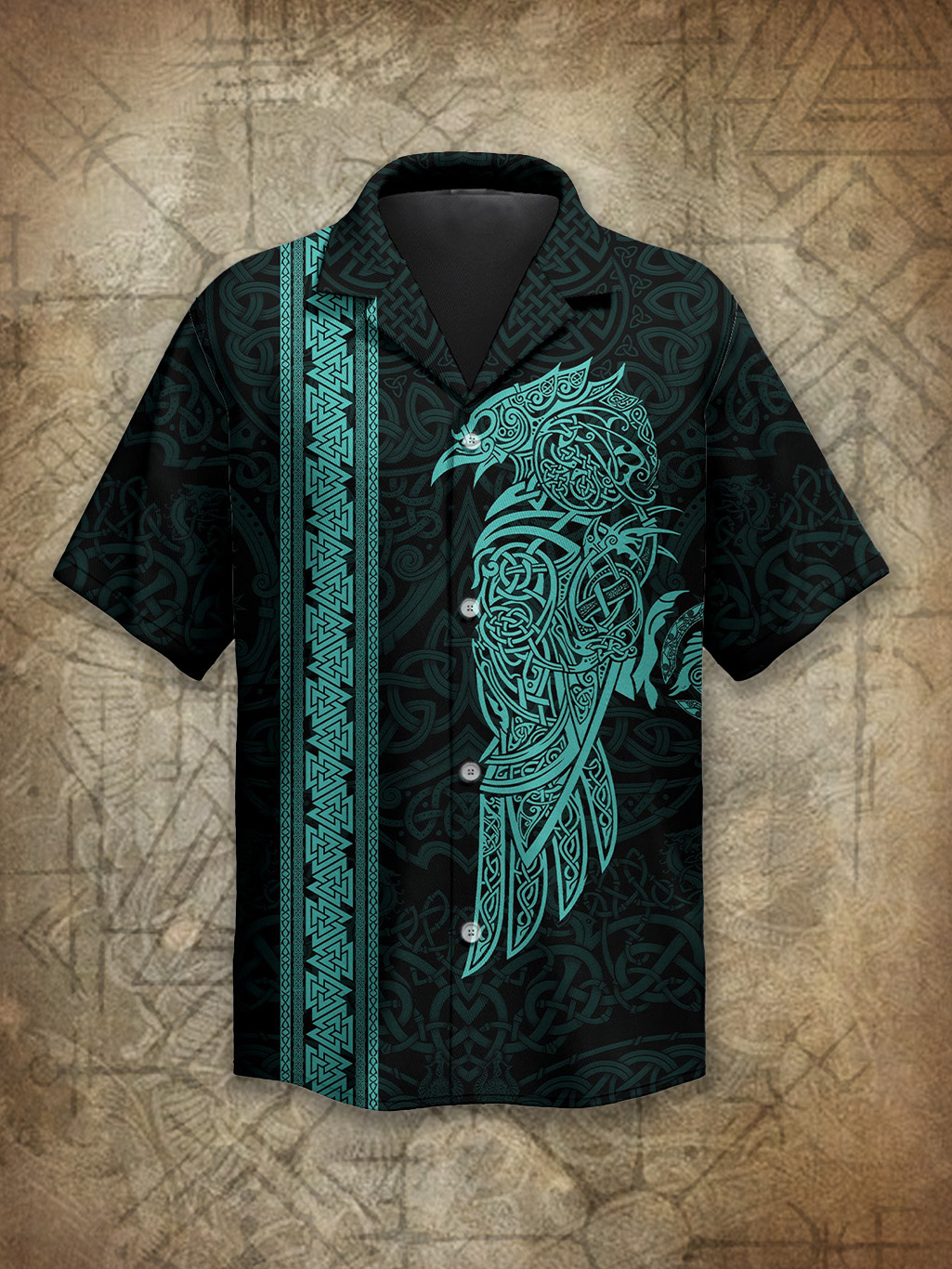 Raven Spirit Power Viking Heritage Hawaiian Shirt / Rvogue / Rvogue