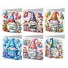 6Pcs Diamond Painting Birthday Gnome Diamond Painting Greeting Card for Adults Beginners