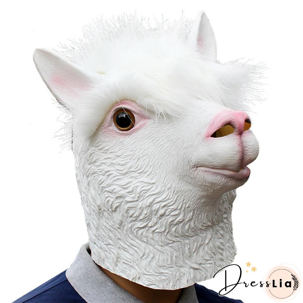 Halloween Alpaca Mask Halloween Animal Party Full Head Mask
