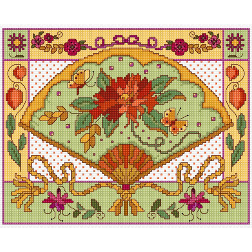 

Fan Printed - 11CT Stamped Cross Stitch - 35*25CM, 501 Original