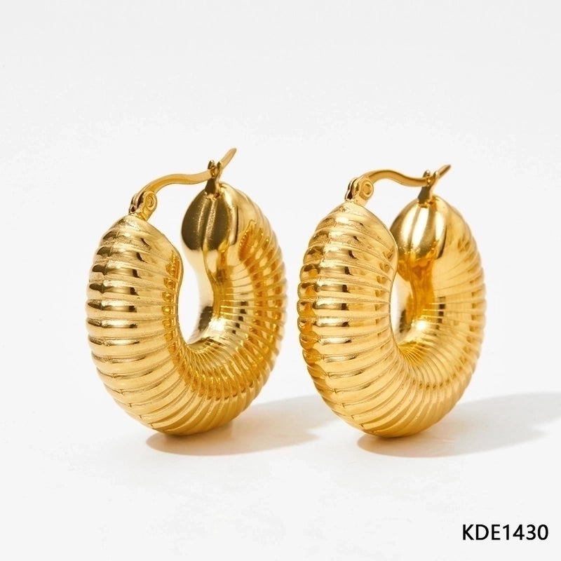 1 Pair IG Style Minimalist Solid Color Plating 304 Stainless Steel 16K Gold Plated White Gold Plated Gold Plated Earrings