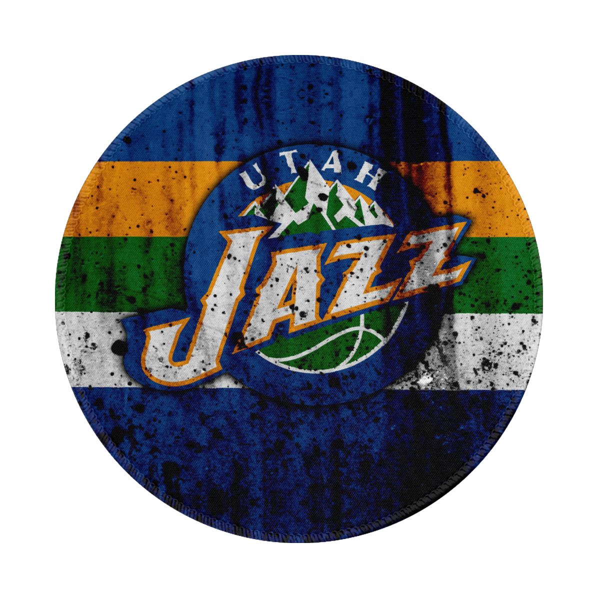 Utah Jazz Logo Grunge Non-Slip Rubber Round Mouse Pad