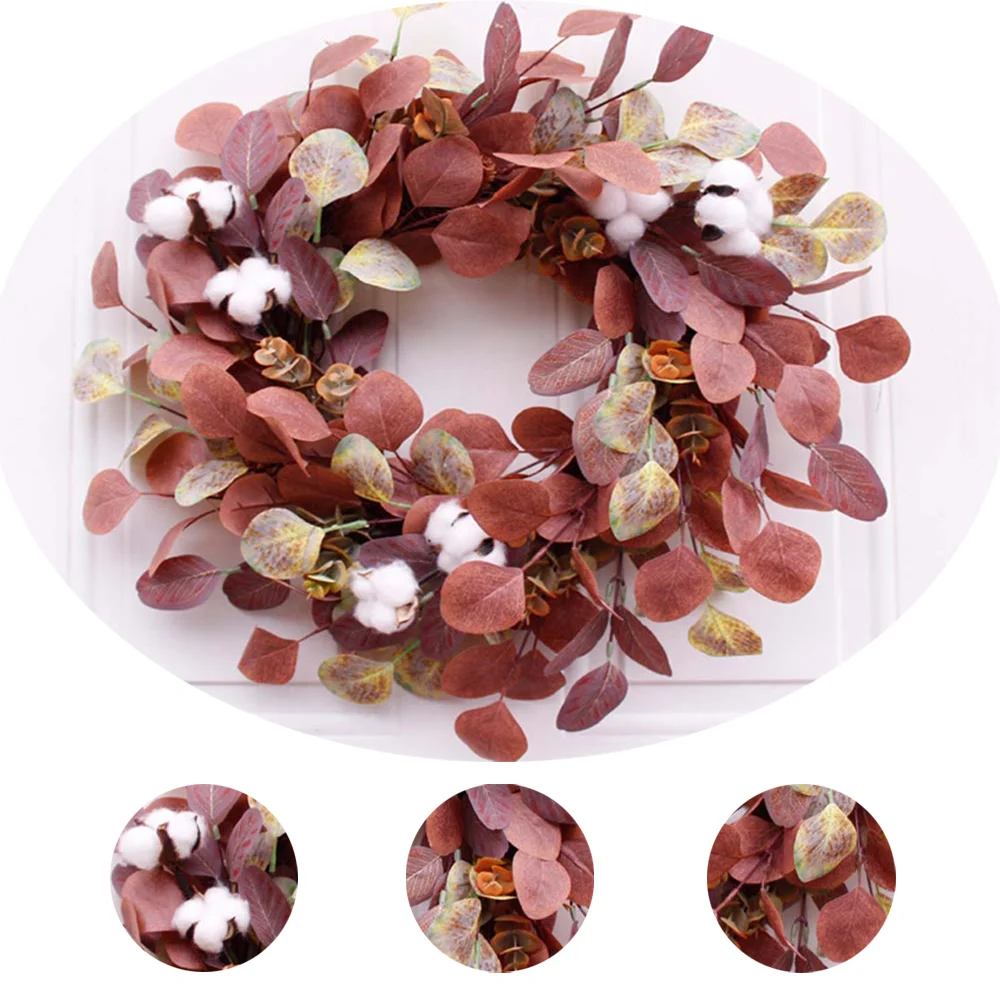 Autumn simulated eucalyptus leaves holiday garland props decoration