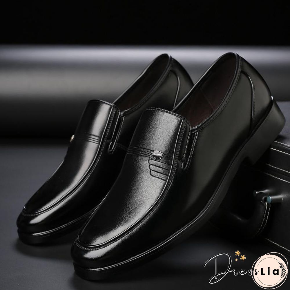 Men Leather Formal Business Shoes Office Work Flat Shoes Breathable Party Anniversary Shoes