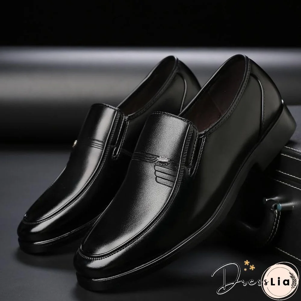 Men Leather Formal Business Shoes Office Work Flat Shoes Breathable Party Anniversary Shoes