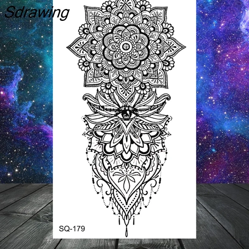 Sdrawing Butterfly Anchor Lion Wolf Temporary Tattoos For Women Men Skeleton Whale Elephant Fake Tattoo Neck Arm Hands Small Tatoo