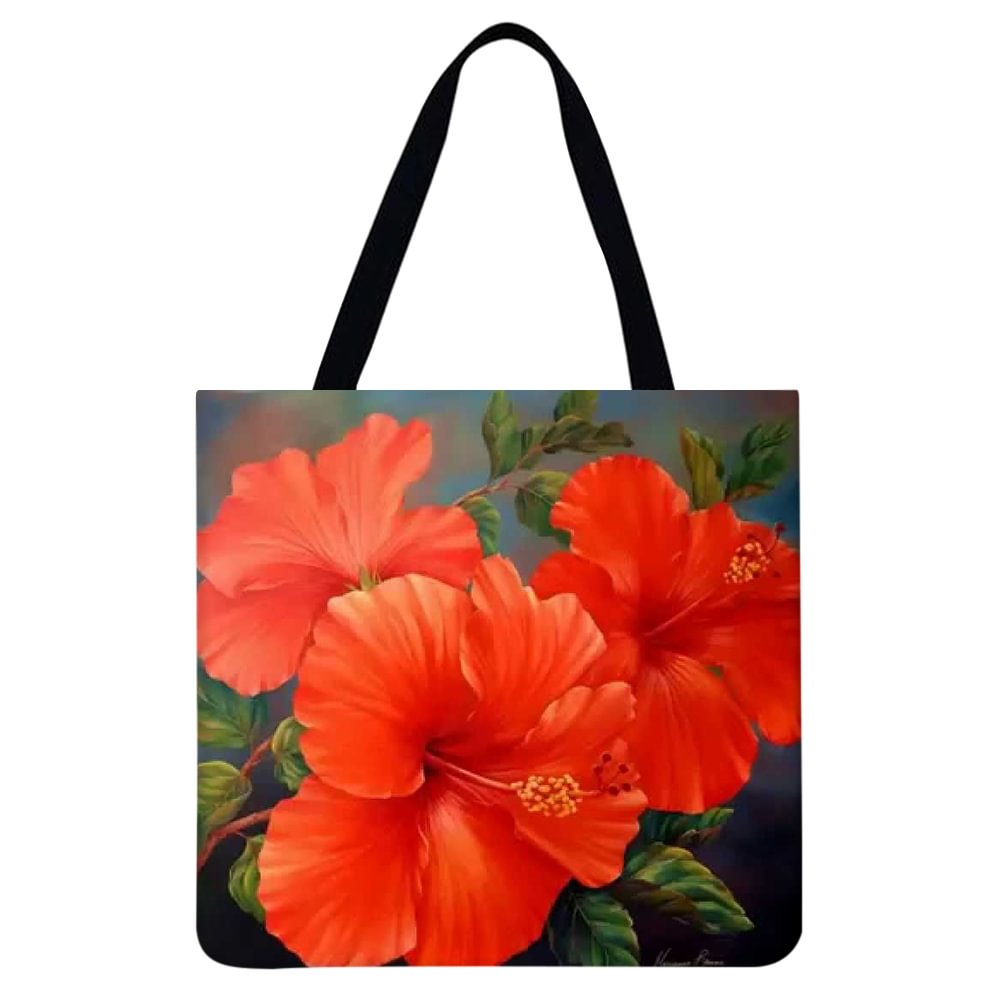 Linen Tote Bag - Flowers