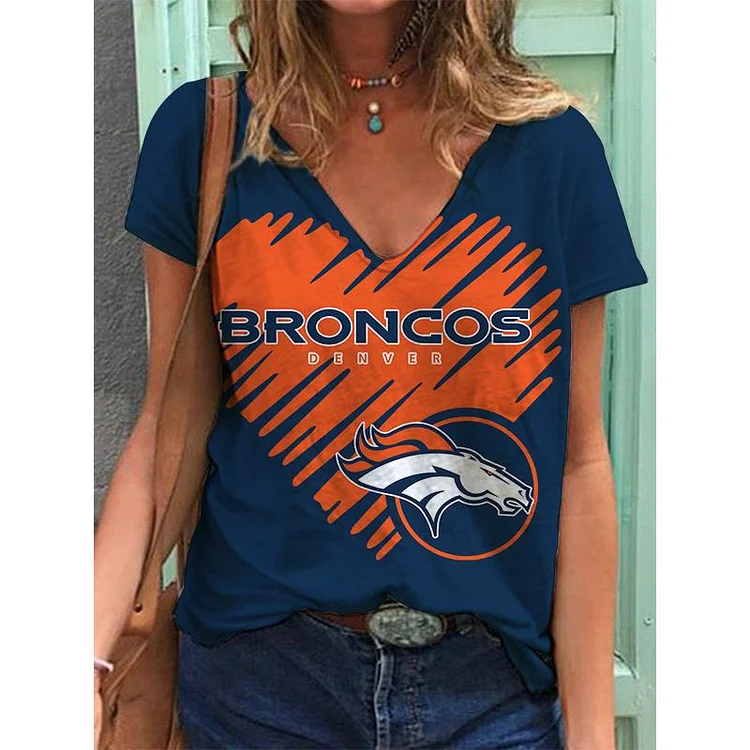 Denver Broncos Lightweight Short Sleeve V-Neck T-Shirt