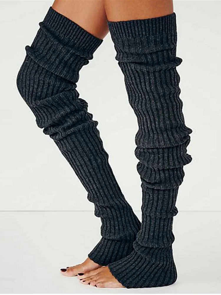 Womens Winter Knit Crochet Knitted Leg Warmers Knee High Boot Stockings