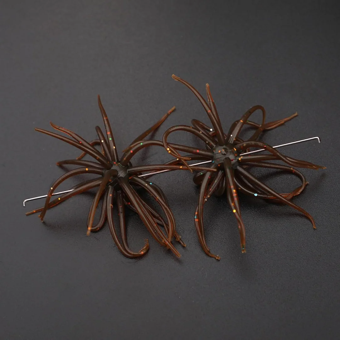 2Pcs Fishing Lures Soft Urchins Fish Lures Simulation Urchins Fishing Baits Soft Swimming Lures Slow Floating Lures Set