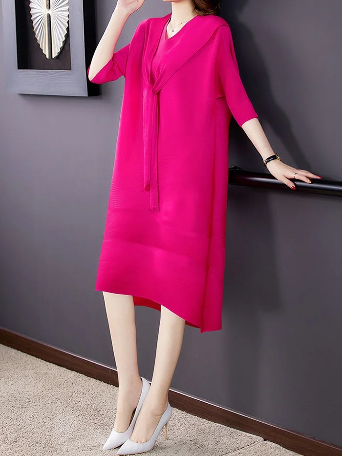 Fashion Pleated Mid-length Dress
