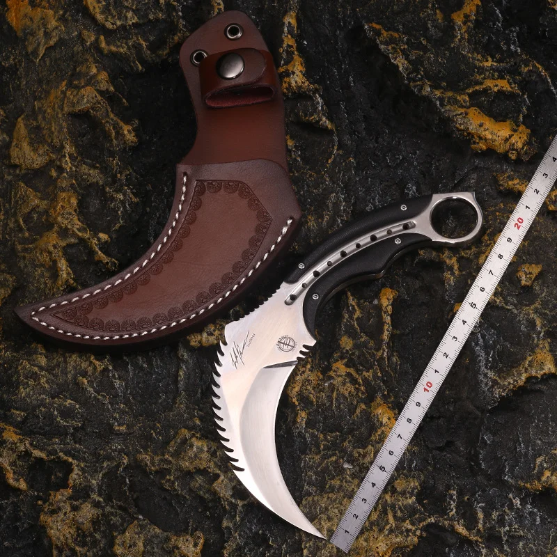 Outdoor Claw Knife 9 Chromium One-Piece Steel High Hardness Sturdy And Durable Small Straight Knife Camping Jungle Wilderness Survival Knife