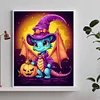 (40*50cm)Halloween Pumpkin Winged Dragon - Full Round Drill Diamond Painting