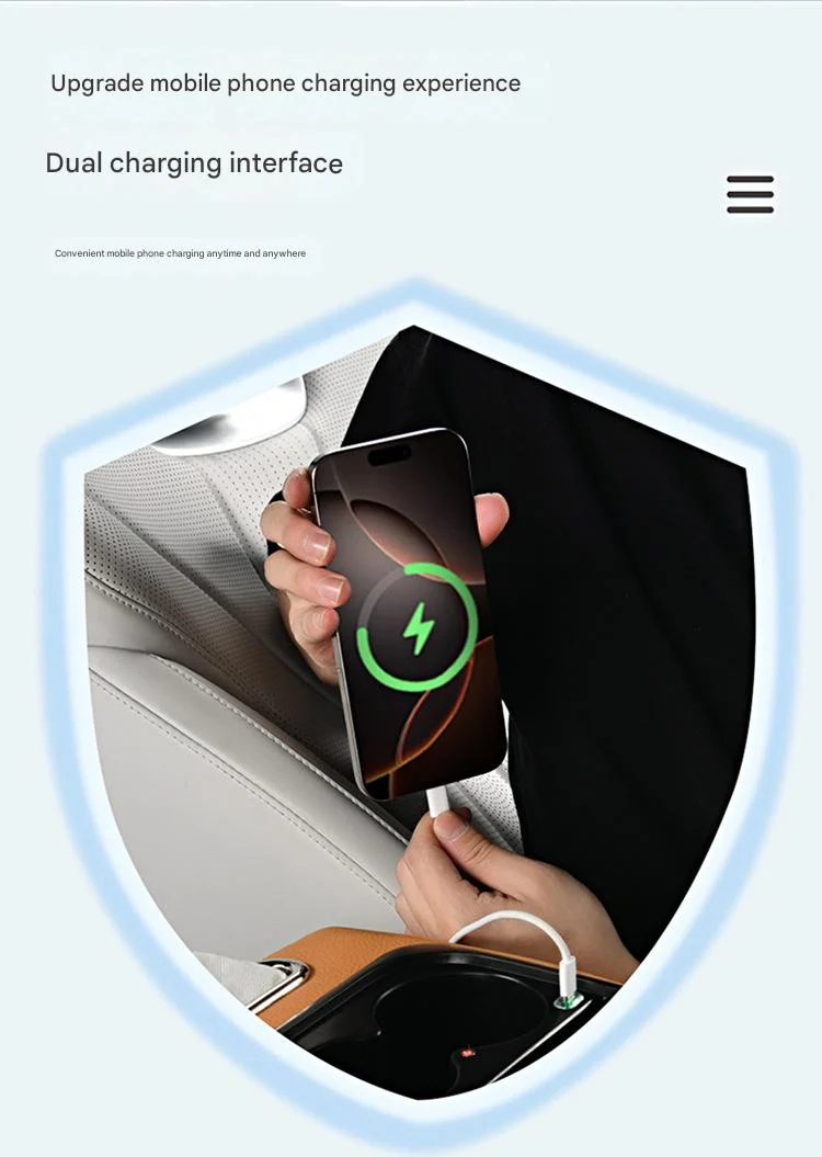 Multifunctional car armrest box - star projection/mobile phone charging/cup holder/tissue box