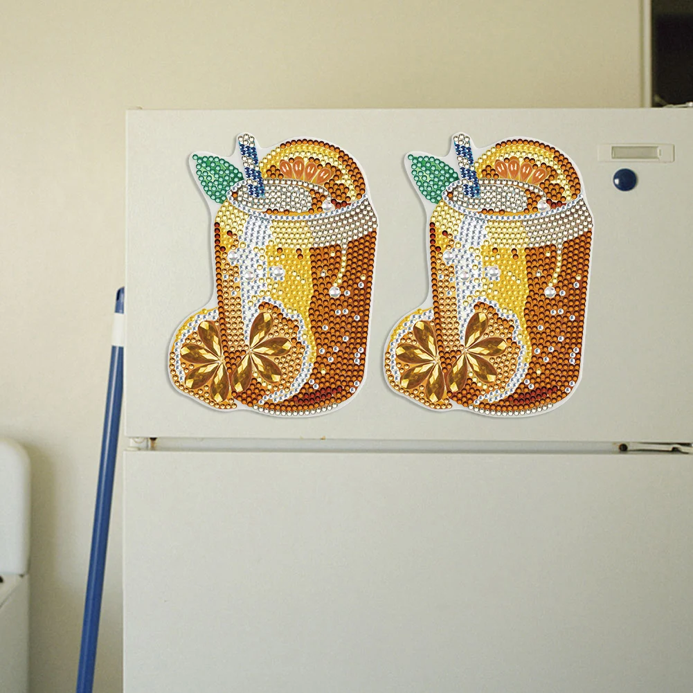 1pcs DIY Lemon Tea Diamond Painting Magnets Refrigerator for Adults Kid Office Car Fridge