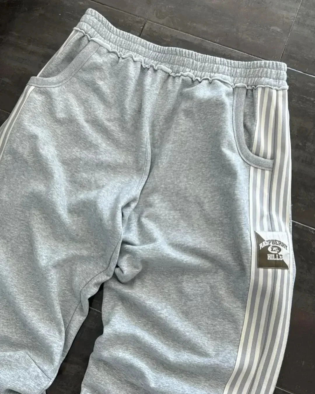 Aonga Y2k Baggy Pants Men Women Harajuku Hip Hop Graphic Embroidered Casual Pants Striped Gray Sweatpants High Waisted Straight Pants 1226 aonga