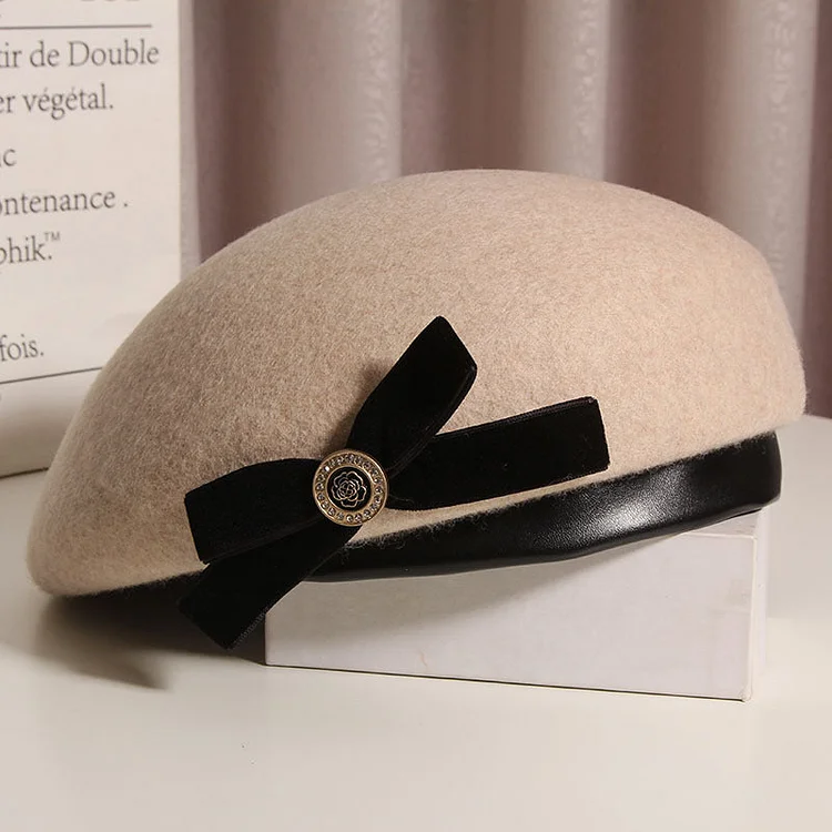 Kentucky Derby Hats Female Autumn and Winter Woolen Beret