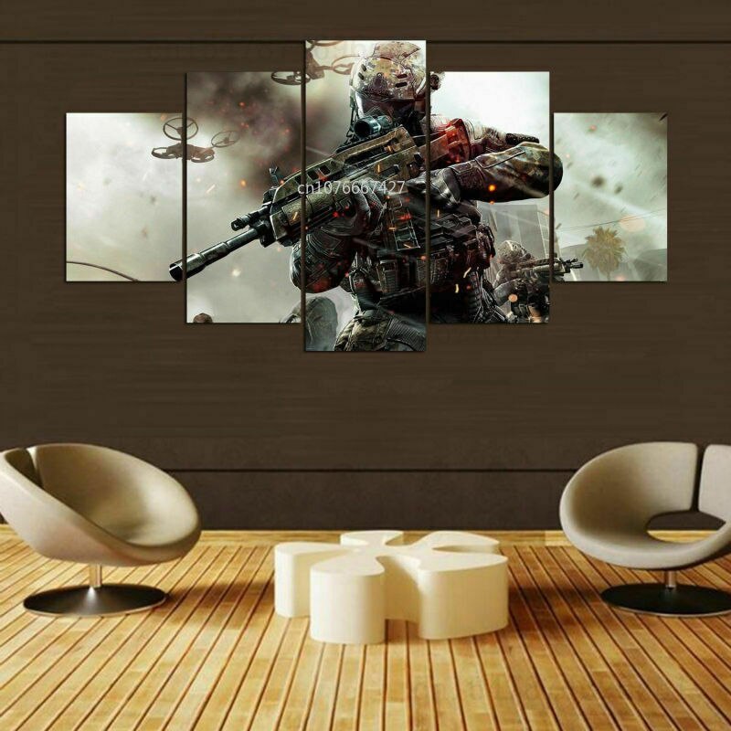 Battlefront Soldier Gun Movies Canvas Print Painting Wall Art Decor HD Print Pictures Room Decor 5 Panel No Framed Poster
