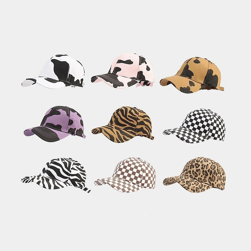 Women's Fashion Zebra Printing Curved Eaves Baseball Cap