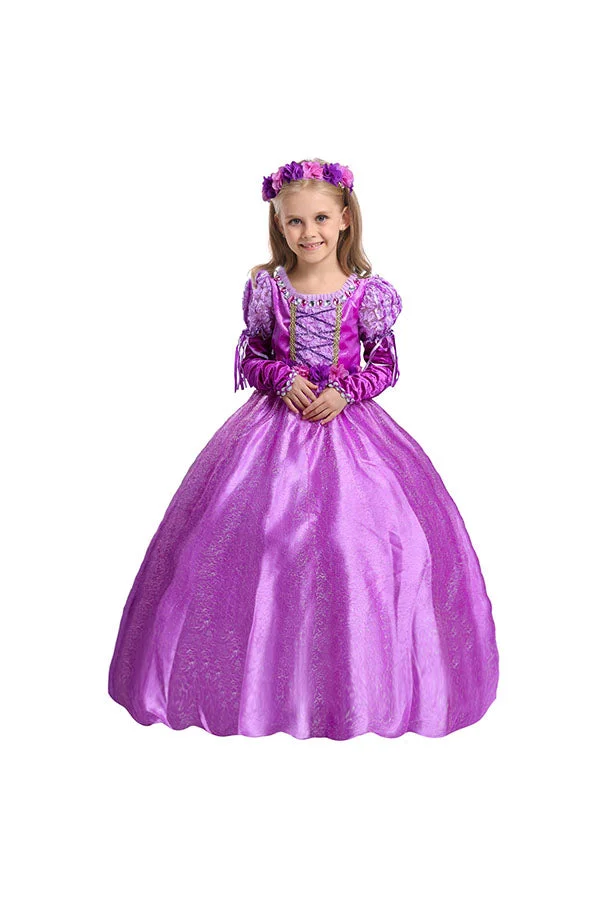 Halloween Cosplay Graceful Little Girl Princess Sophia Costume Purple-elleschic