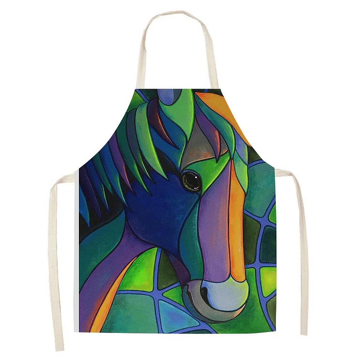 Waterproof Linen Kitchen Apron -horse