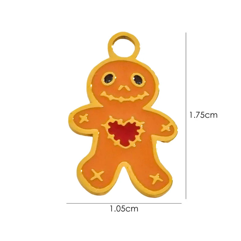 1 Piece 10*14.8mm 8.3*14.8mm 9.1*15.2mm 304 Stainless Steel 14K Gold Plated Pumpkin Skull Grimace Pendant Jewelry Accessories