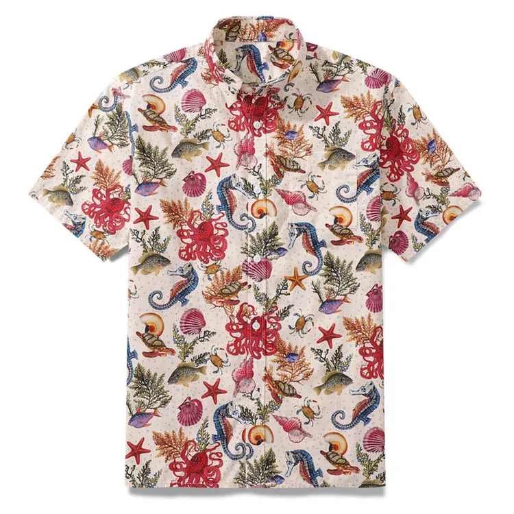2025 Summer Men's Casual Fashion Printed Short-Sleeve Shirt
