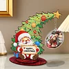 Santa Claus Photo Xmas Tree 5D DIY Diamond Art Tabletop Wood Decoration Ornament Kit