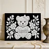 DIY Pearl Painting Love Bear for Home Wall Decor with Frame(20x30cm)