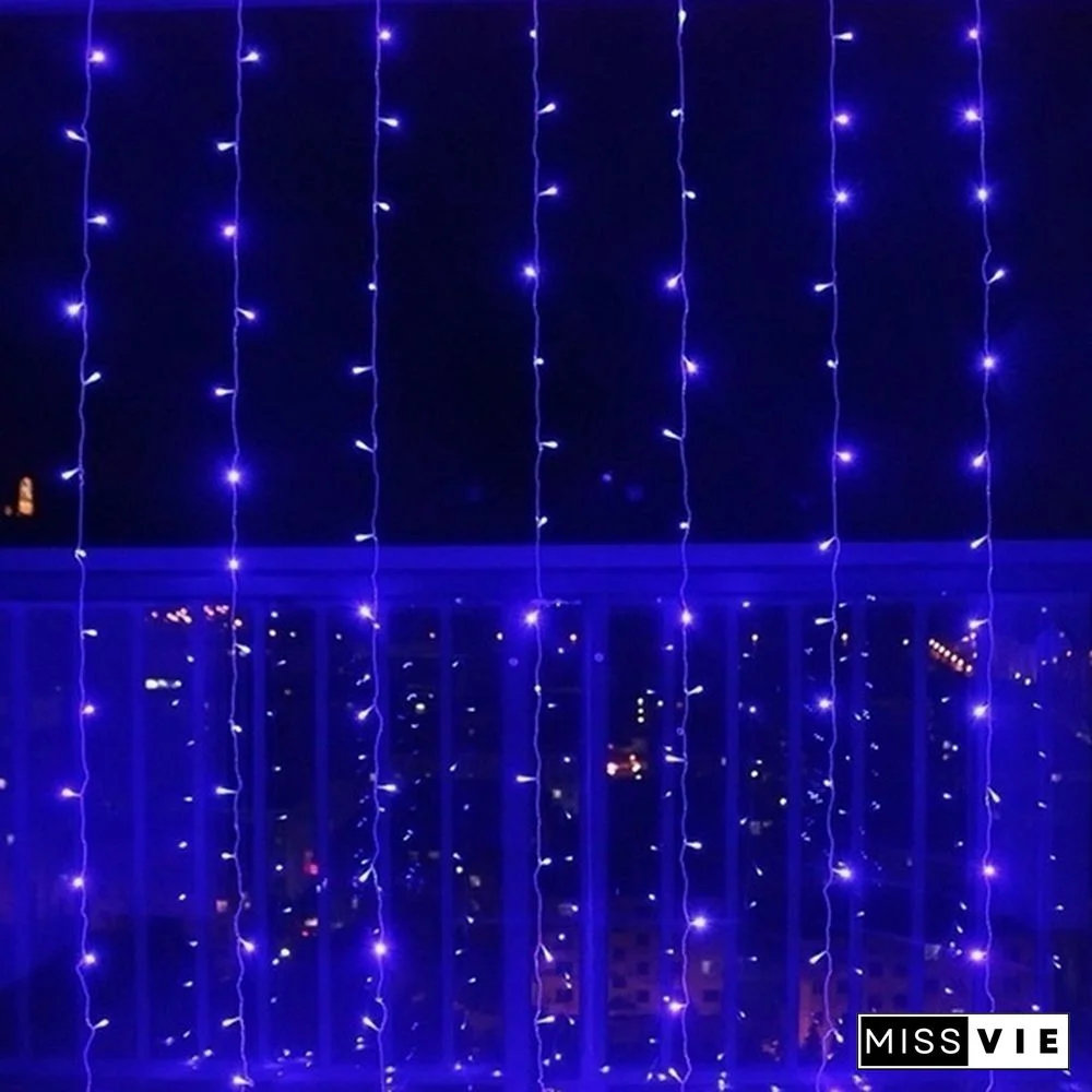 9 Colors 3Mx3M 300-LED Light Romantic Christmas Wedding Outdoor Decoration Curtain String Light