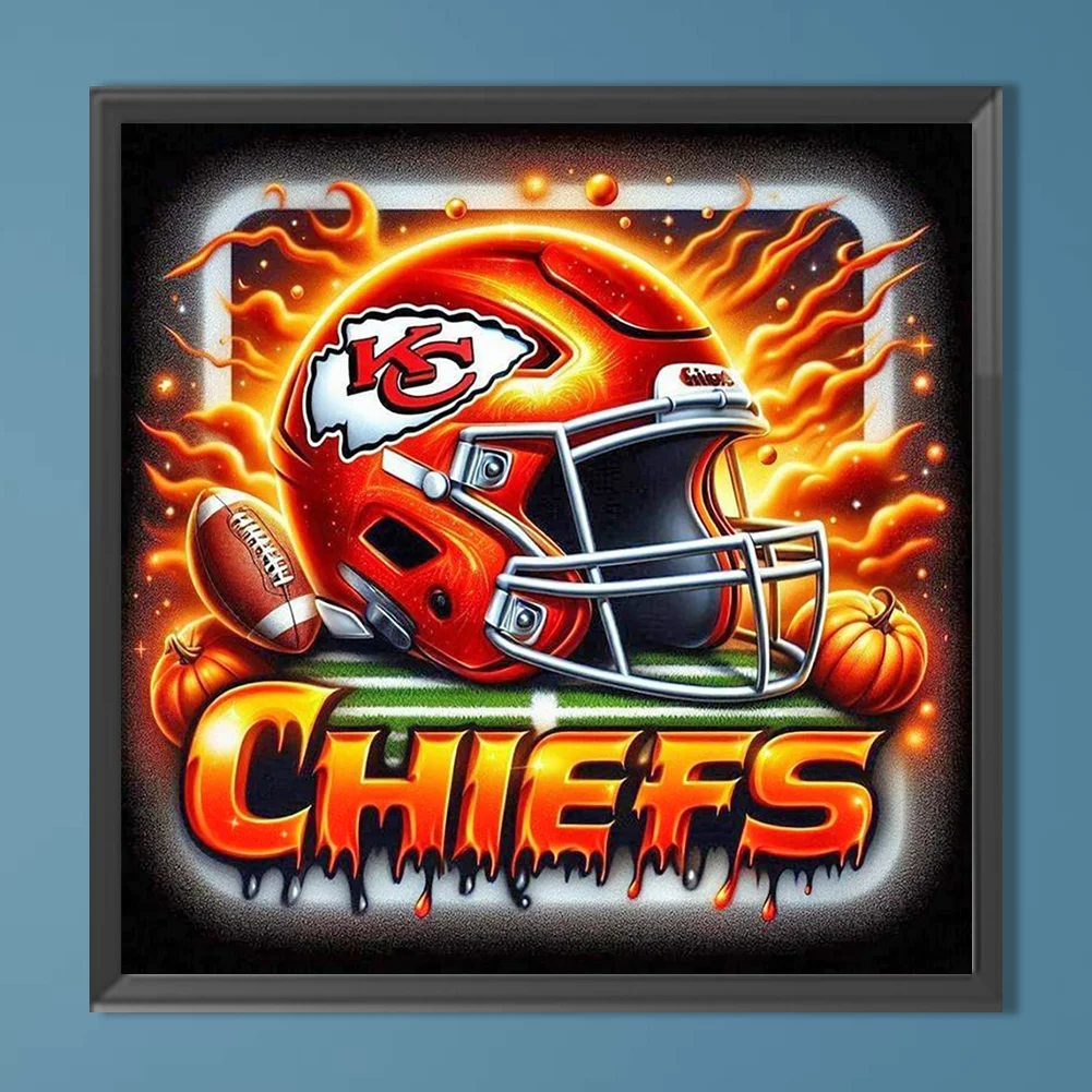 Diamond Painting - Full Round Drill - Kansas City Chiefs Helmet(Canvas|40*40cm)