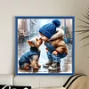 (Stamped/Counted) Boy And Puppy-11CT Cross Stitch 40*40cm