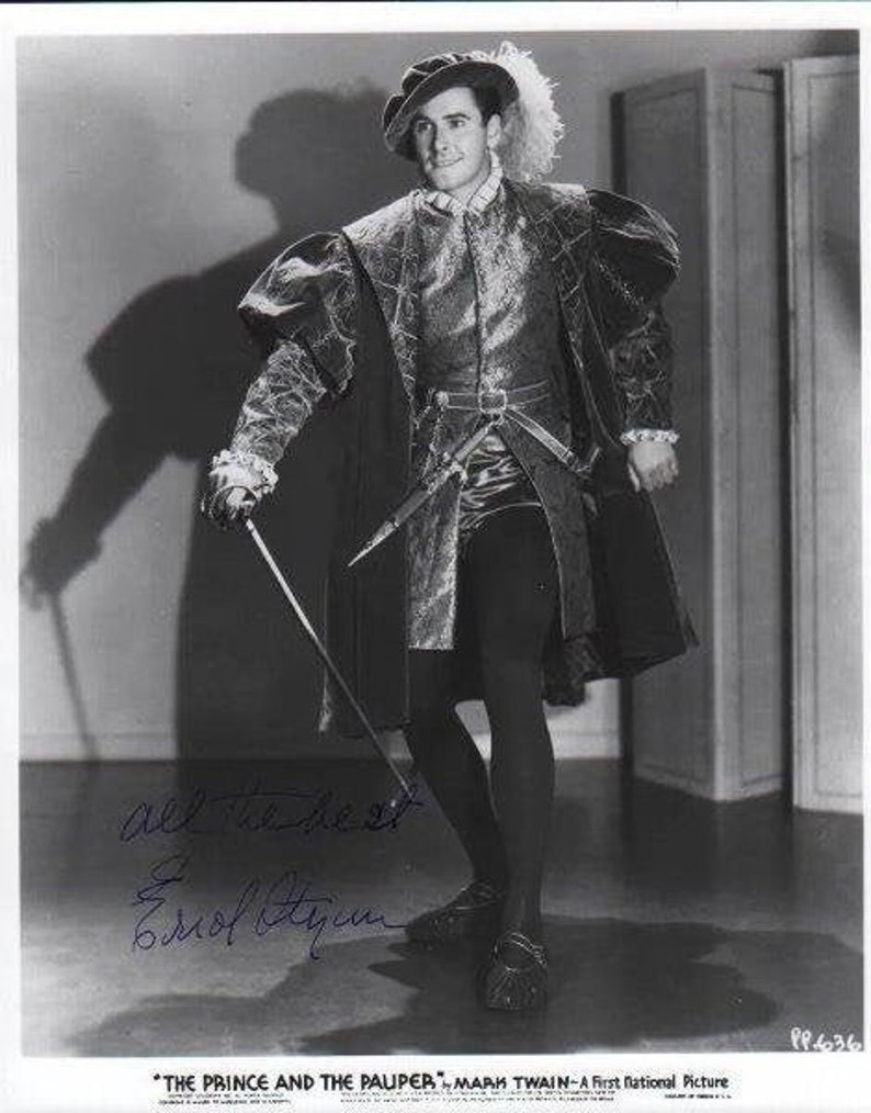 ERROL FLYNN SIGNED Autographed Photo Poster painting The Prince And The Pauper wcoa