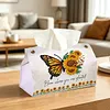 Monarch Butterfly DIY PULeather Diamond Painting Tissue Box for Adults Beginners Large Size Diamond Art Paper Storage Holder for Living Room Bedroom Bathroom Table Decor