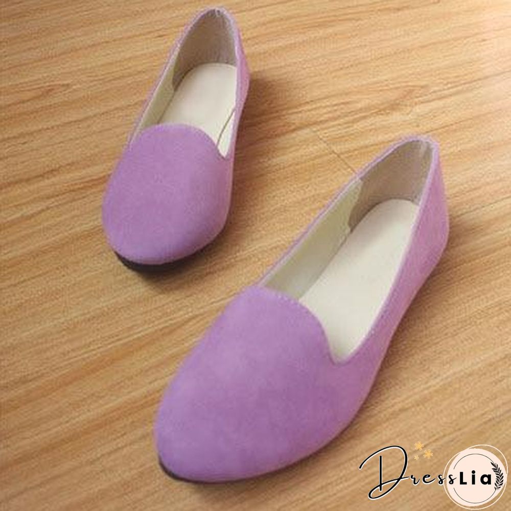 Plus Size Women Candy Color Loafers Flats Sweet Casual Shoes