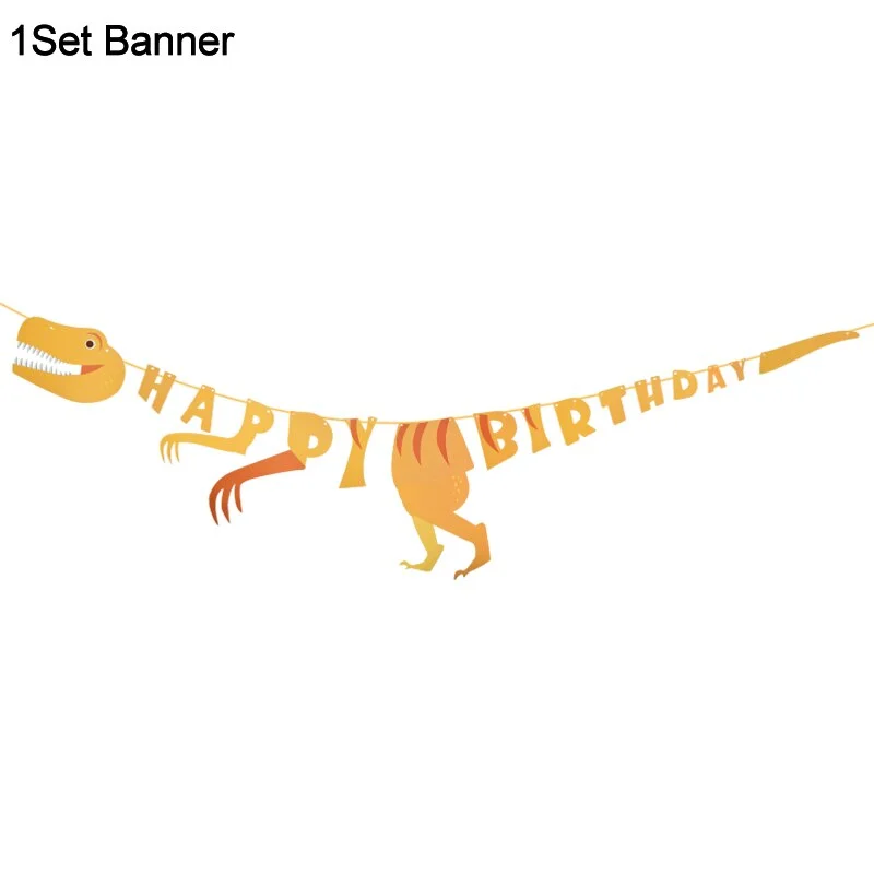 Dinosaur Theme Disposable Tableware Happy Birthday Banner Dinosaur Birthday Decorations Safari Jungle Party Supplies Baby Shower