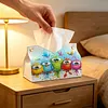 DIY Diamond Art Tissue Box Holder Bird Design PULeather Crystal Mosaic Desktop Organizer Bag Resin Rhinestone Storage Organizer Gem Art Home Office Decor Craft Gift for Women