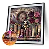 Biblioth&egrave;que poup&eacute;e fleur - perceuse ronde peinture diamant - 40*40cm