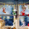 (US Local)6pcs Xmas Stockings  DIY Diamond Art Pendant Wall Door Decoration