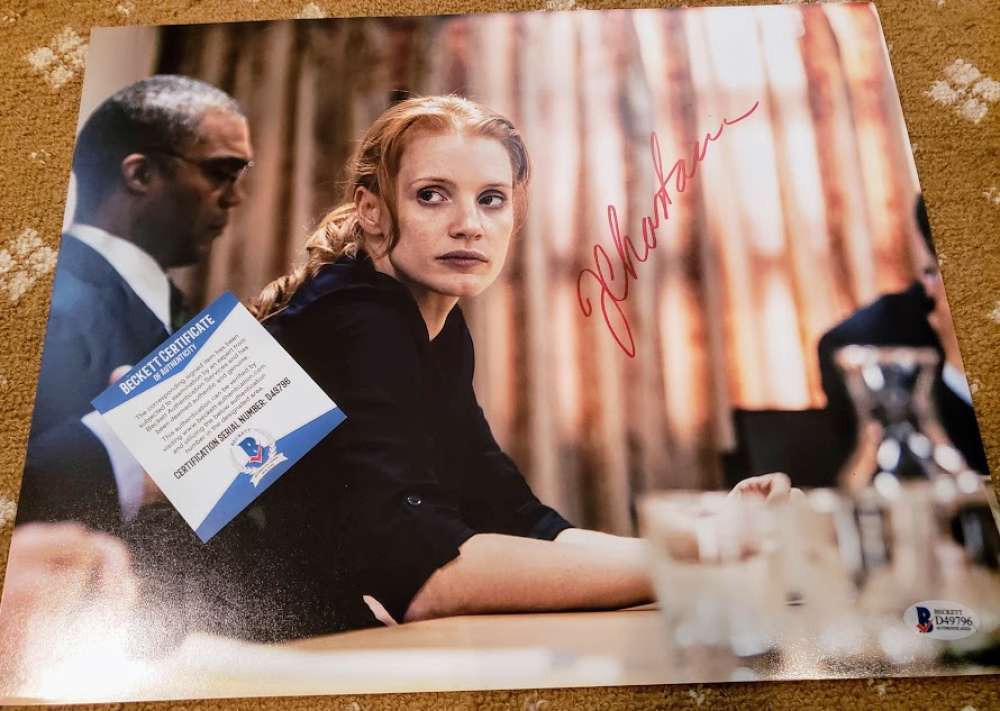 Jessica Chastain Bas Beckett Hand Signed 11x14 Zero Dark Thirty Photo Poster painting Autograph