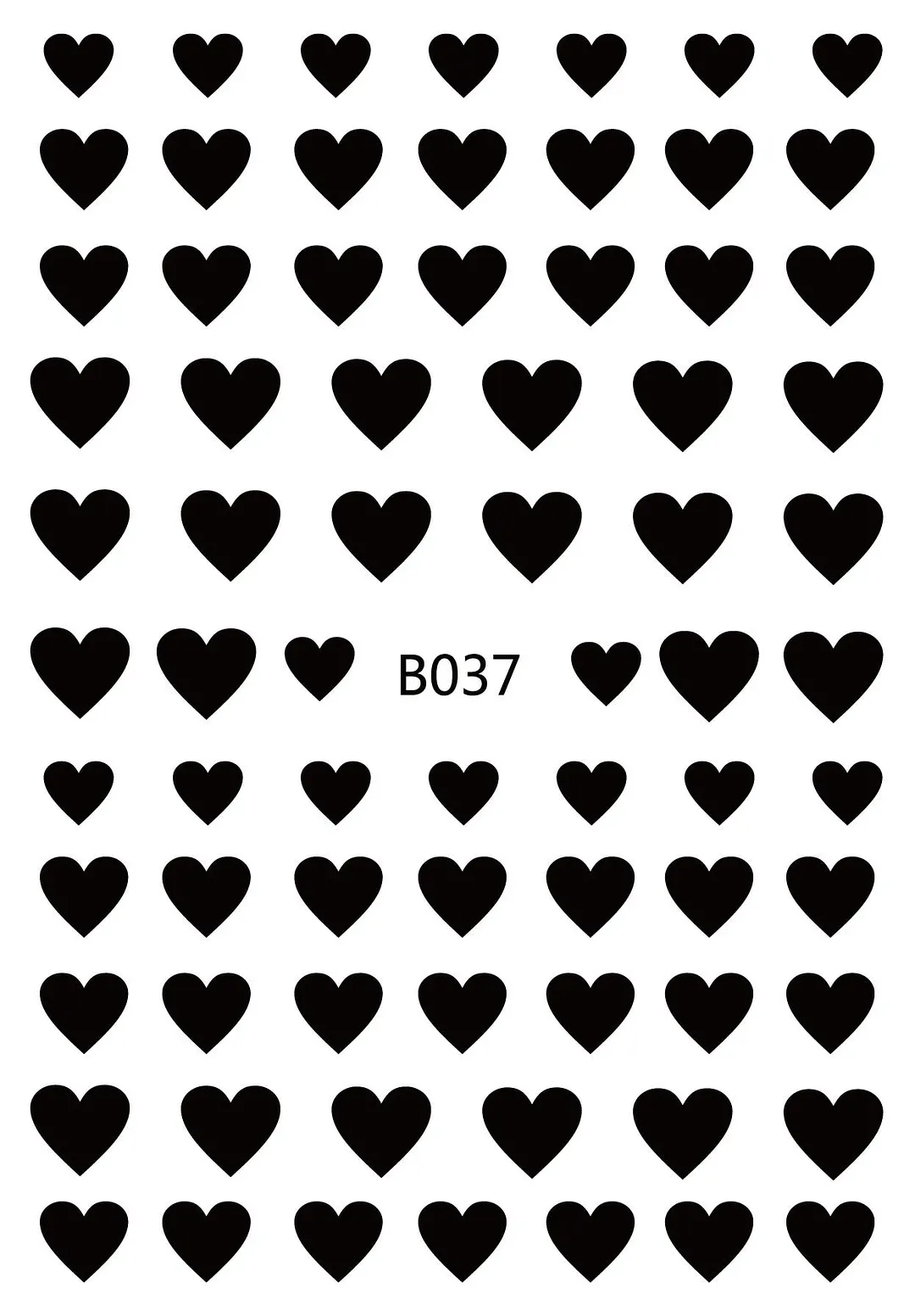 Black Red 3D Nail Sticker Self Adhesive Love Heart Star Butterfly Flower Nail Decals Slider DIY Nail Art Decoration-Nail Inspo