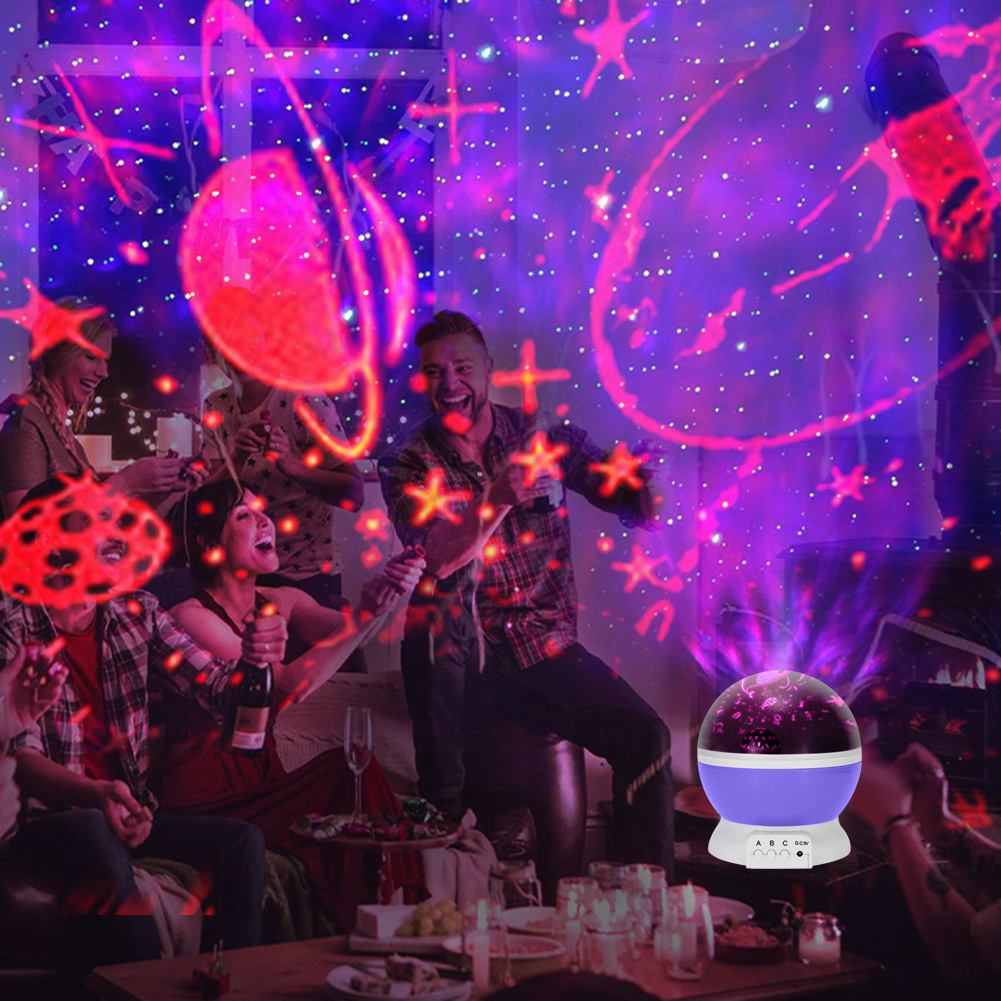 

Rotating LED Starry Universe-Bluetooth Laser Projector Night Light, Blue, 501 Original
