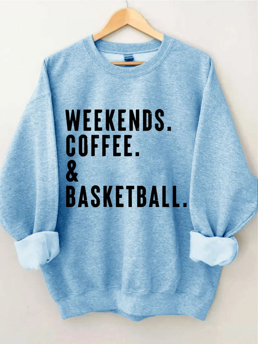 Weekends Coffee Basketball Sweatshirt