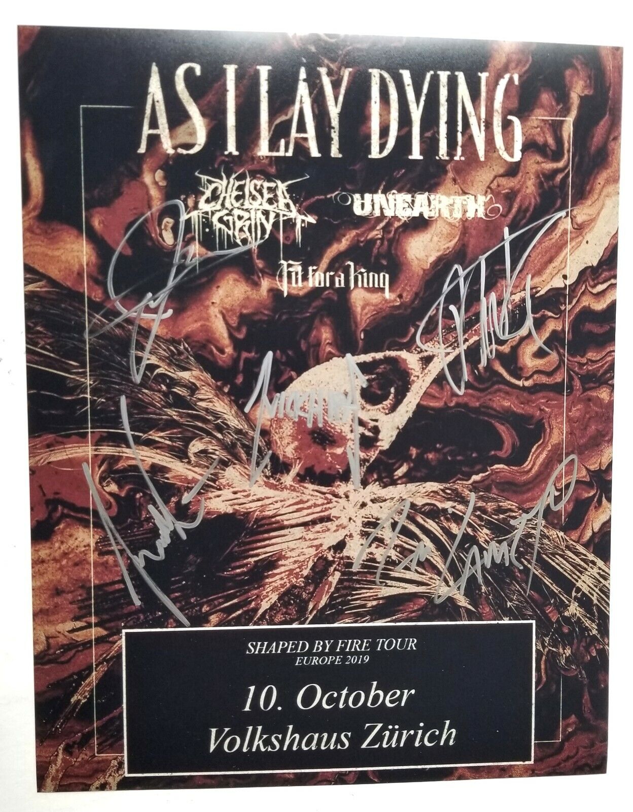 As I Lay Dying REAL hand SIGNED 11x14 Photo Poster painting #1 COA Autographed