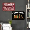 2PCS Bar Open and Cheers Funny - Vintage Metal Signs Set - 20*30cm/30*40cm - Warning