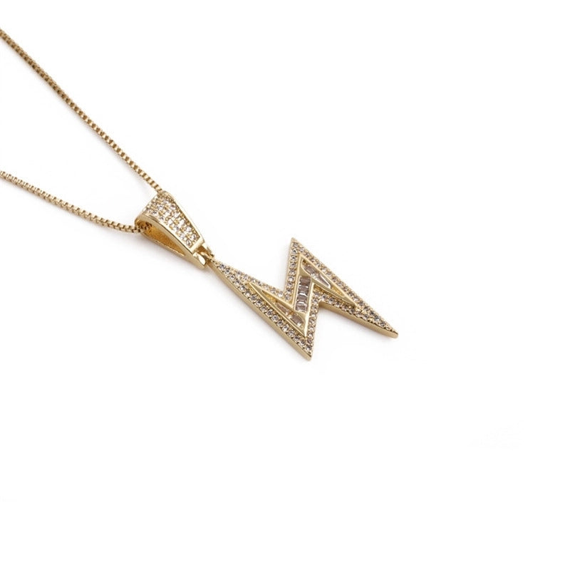 Copper IG Style Modern Style Inlay Cross Zircon Pendant Necklace