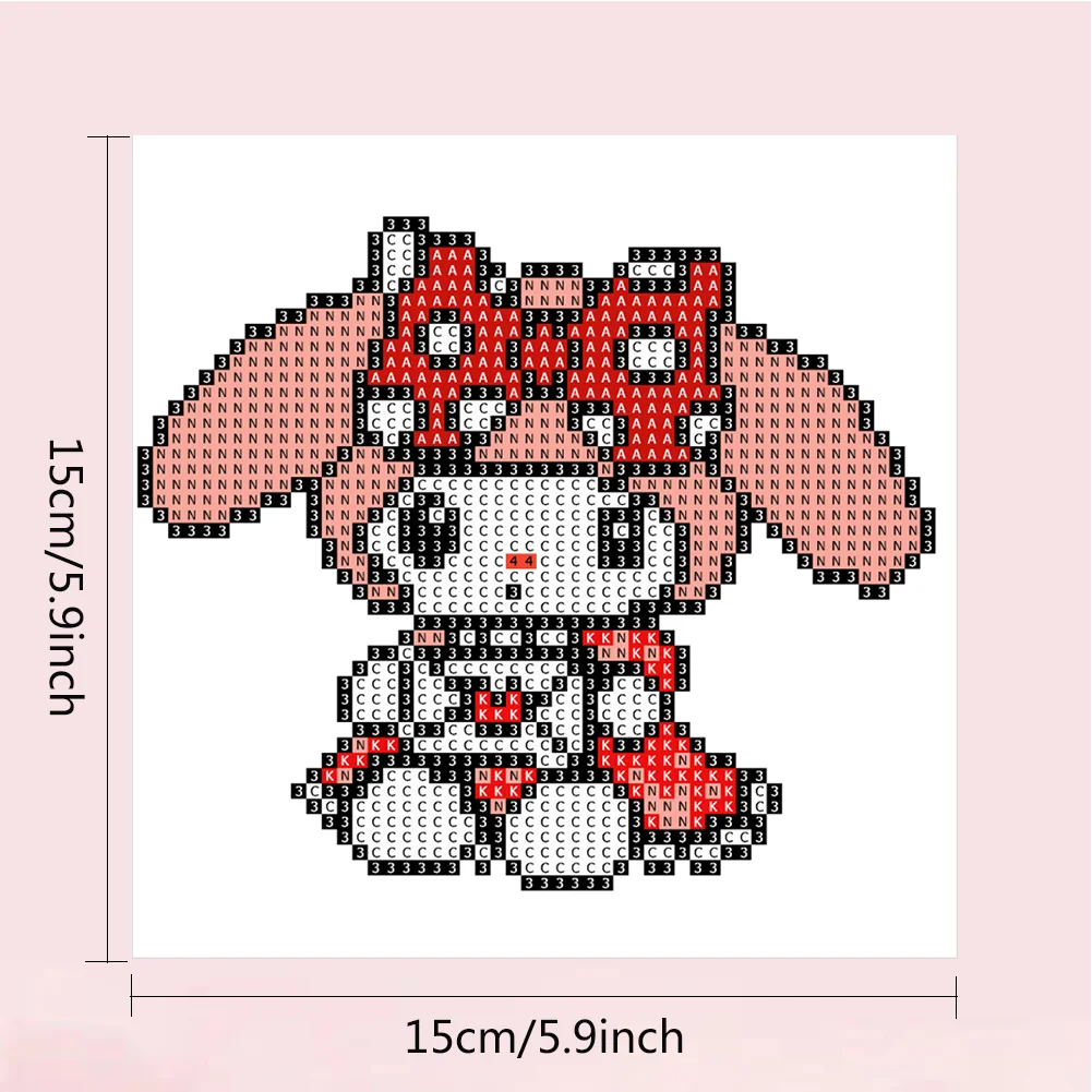 16pcs Cartoon DIY Mini Partial Round Diamond Painting for Table Decor No Frame(15*15cm)