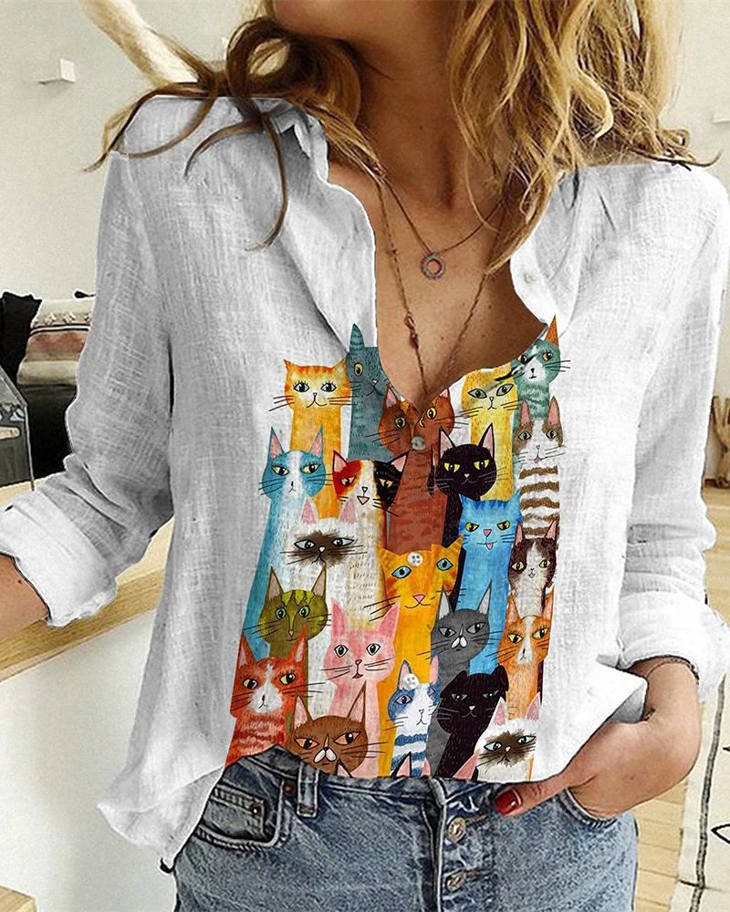 Women's casual printed shirt-120206